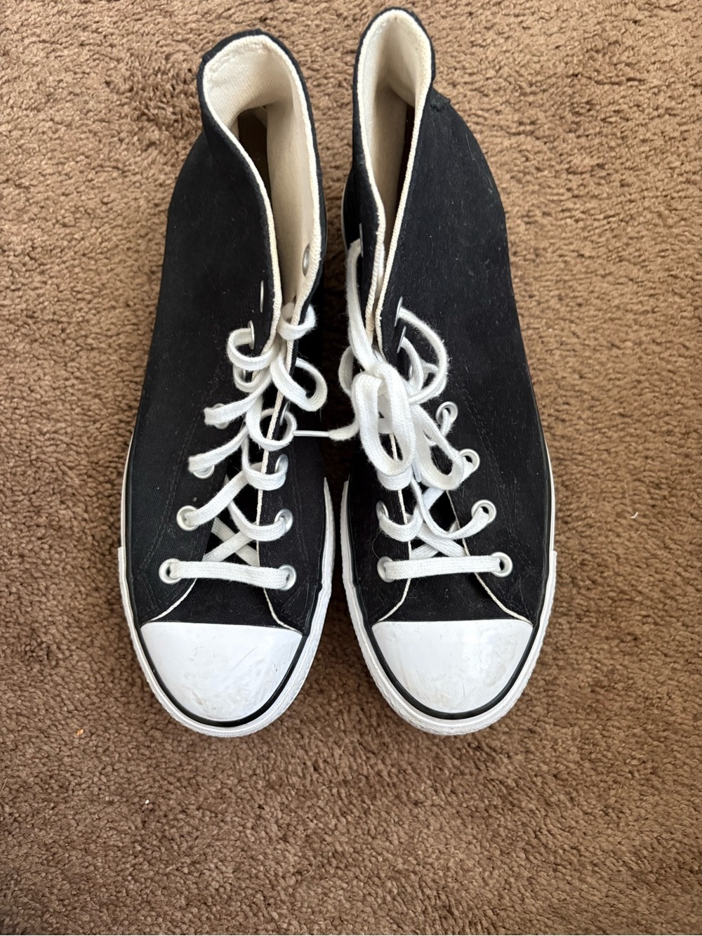 Black Canvas Platform High-Top Sneakers - Women's